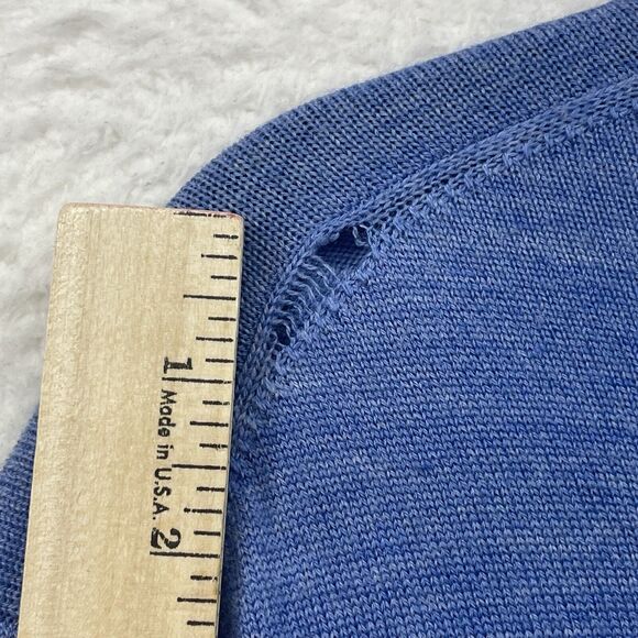 Nordstrom Sweater Mens Extra Large Blue 1/4 Zip Pullover Merino Wool Long Sleeve - Picture 6 of 14